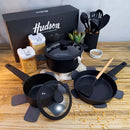 Set Olla Cacerola Sarten Teflon Hudson Bateria Aluminio