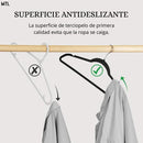 Set De Perchas Aterciopeladas Antideslizantes Premium X50 Reforzadas Mtl Color Negro