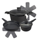 Set Olla Cacerola Sarten Teflon Hudson Bateria Aluminio